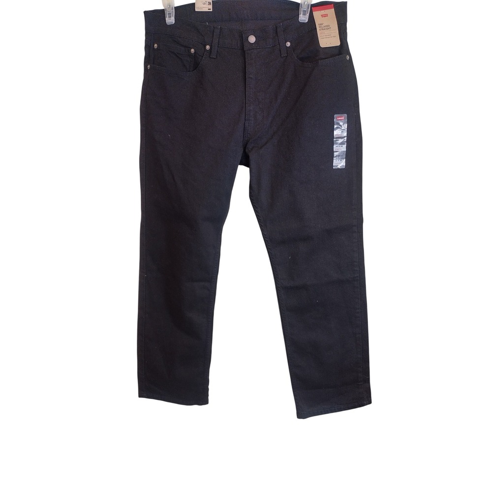 Levis 565 Loose Straight Black Denim Jeans Mens 38x32 NWT Relaxed Fit - Picture 2 of 13